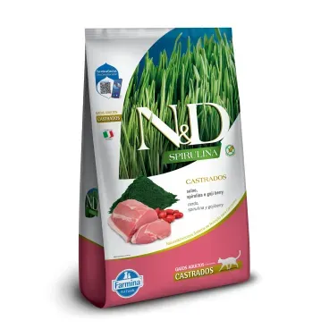 Racao N-D Spirulina Gatos Adultos Castrados Suino